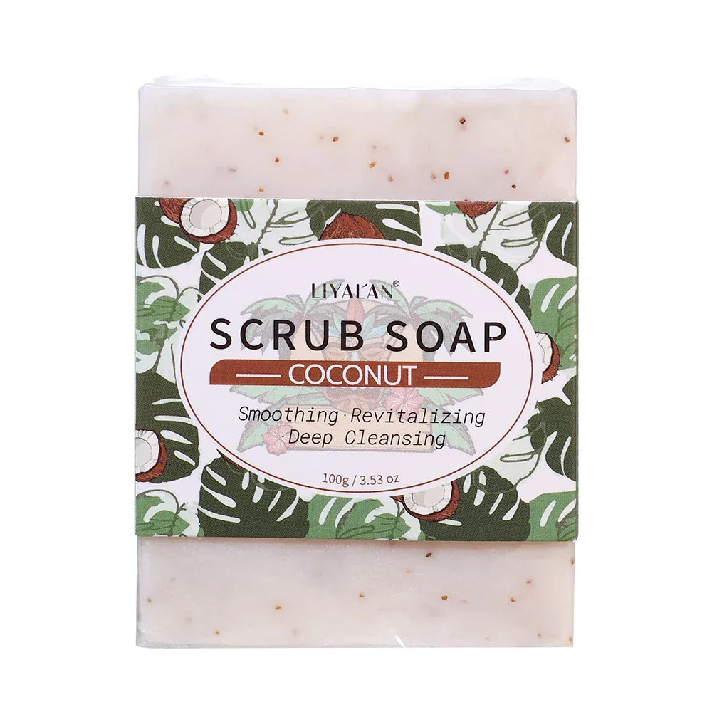 Coconut Scrub Bar Soap – 2-in-1 Exfoliating Body Wash Peaceful Pleasures Health and Wellness coconut 100g China Mainland