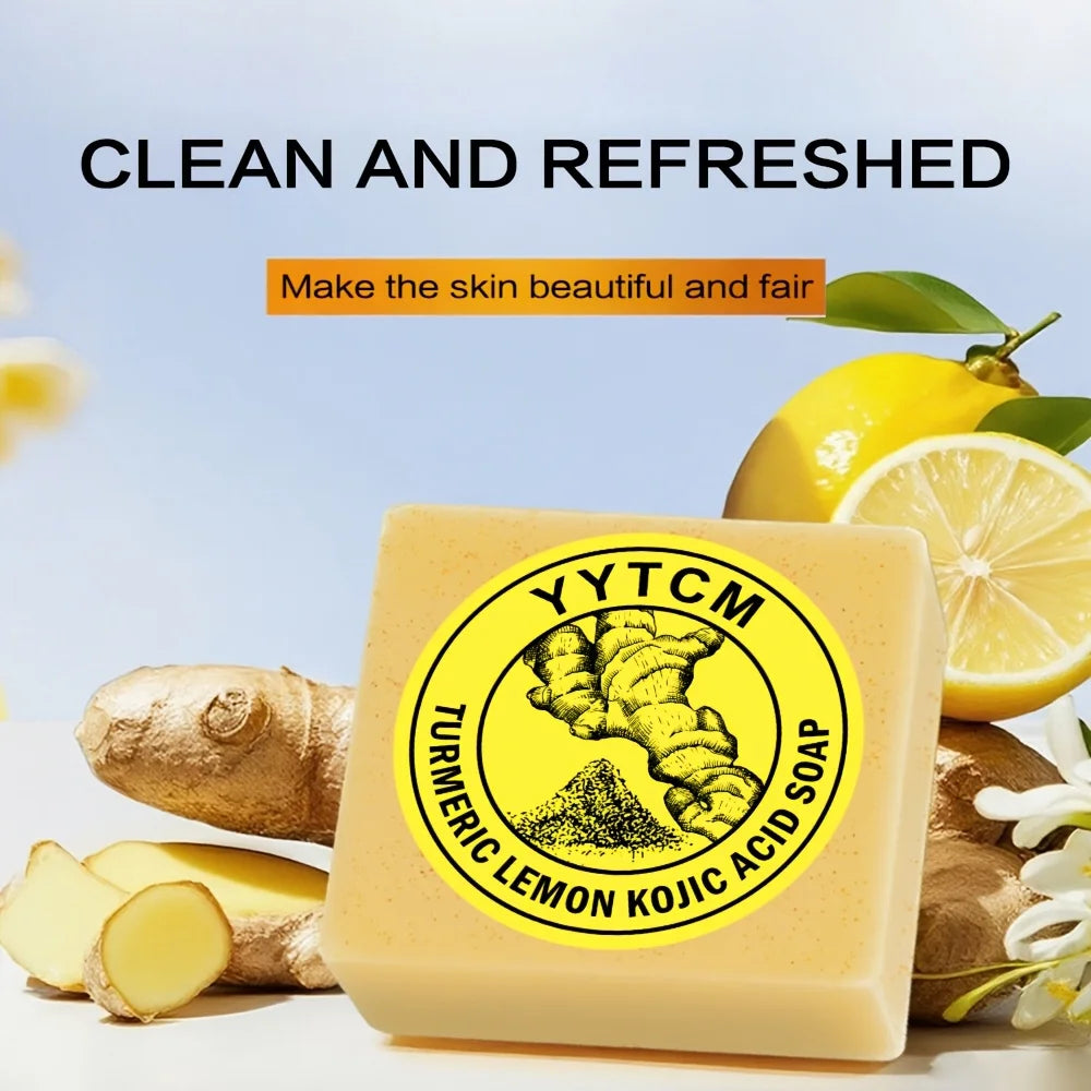 Granular Scrub Soap, Turmeric Lemon Kojic Acid Soap, Exfoliating Soap, Facial and Body Cleansing Soap 65G/Piece-1 Piece Peaceful Pleasures Health and Wellness