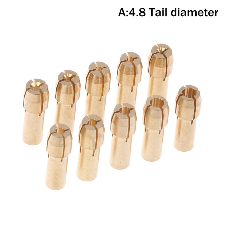 10Pcs/set 0.5mm-3.2mm Mini Drill Chucks Adapter Chucks For Chuck Adapter Micro Collet Brass DIY Power Rotary Tool Peaceful Pleasures Health and Wellness A