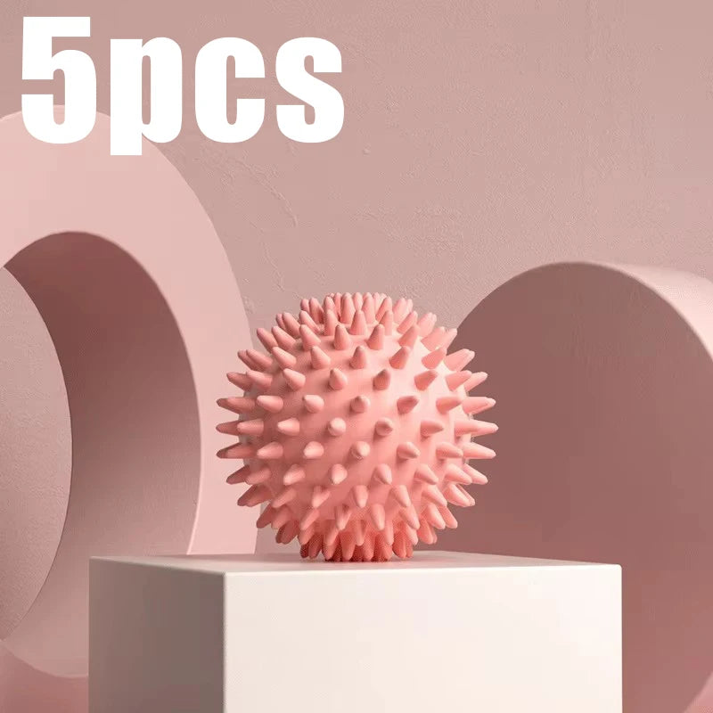 Massage Ball Fascia Ball Muscle Relaxation Massage Yoga Fitness Shoulder Neck Foot Foot Foot Massage Hard Neck Membrane Meridian Peaceful Pleasures Health and Wellness Pink 5pcs