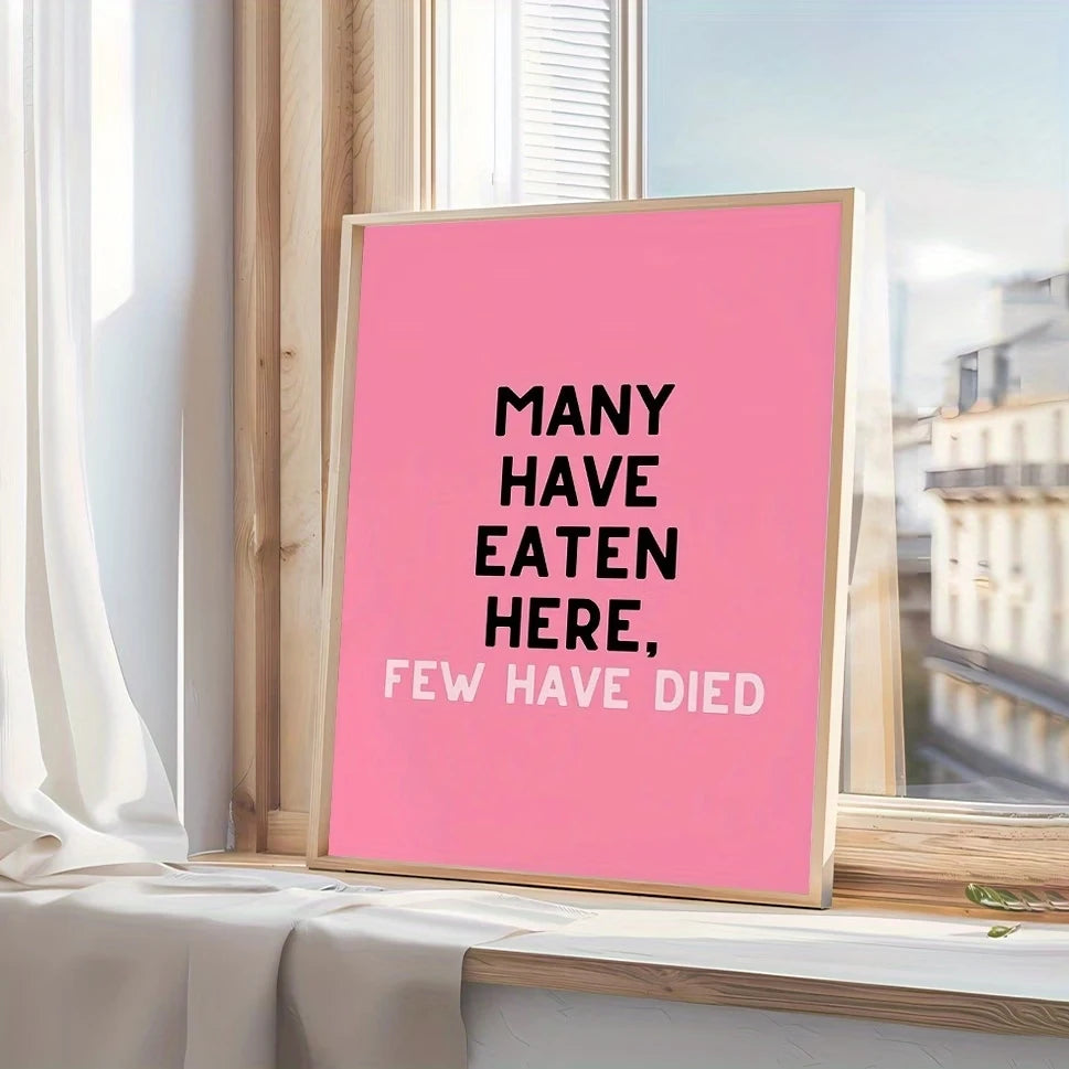 Funny Kitchen Canvas Wall Art | "Many Have Eaten Here" Print