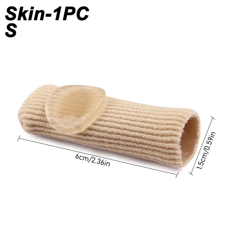 One Piece Closed-End Fiber Corn Protector With Soft SEBS Material,Toe Separators,Trim-able Double-Layer Adhesive Finger Slee Peaceful Pleasures Health and Wellness S