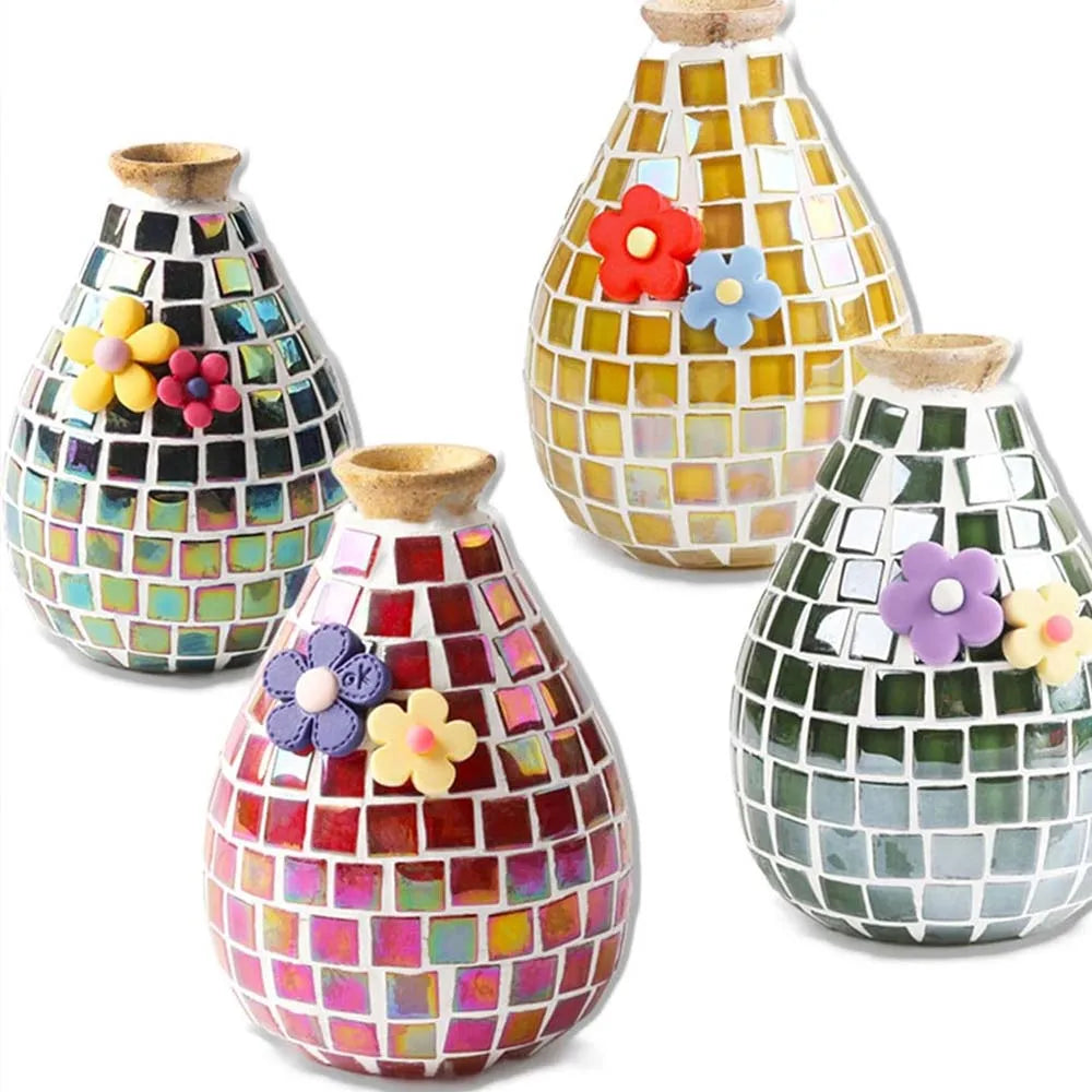 100pcs Crystal Glass Mosaic Tiles 1cm Mixed Colors – DIY Craft