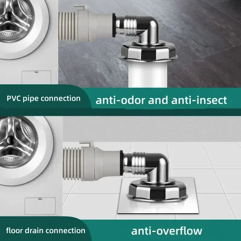 Washing Machine Floor Drain Adapter – Anti-Overflow Elbow Connector
