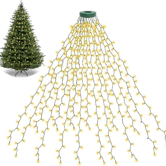 LED Waterfall Christmas Tree Lights 1.5M–3M | Outdoor Waterproof Christmas Tree Lights Peaceful Pleasures Health and Wellness 1500MM 200LED Warm White Lights