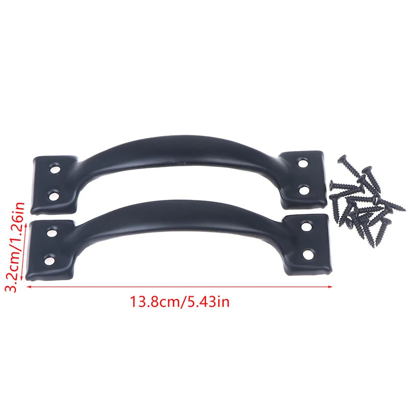 3/4/5/6inch Door Handle+Screws Iron Door Handle Gate Handle Pull For Sliding Door Gate Garage Sheds Window Pulls Knob Hardware Peaceful Pleasures Health and Wellness 6Inch
