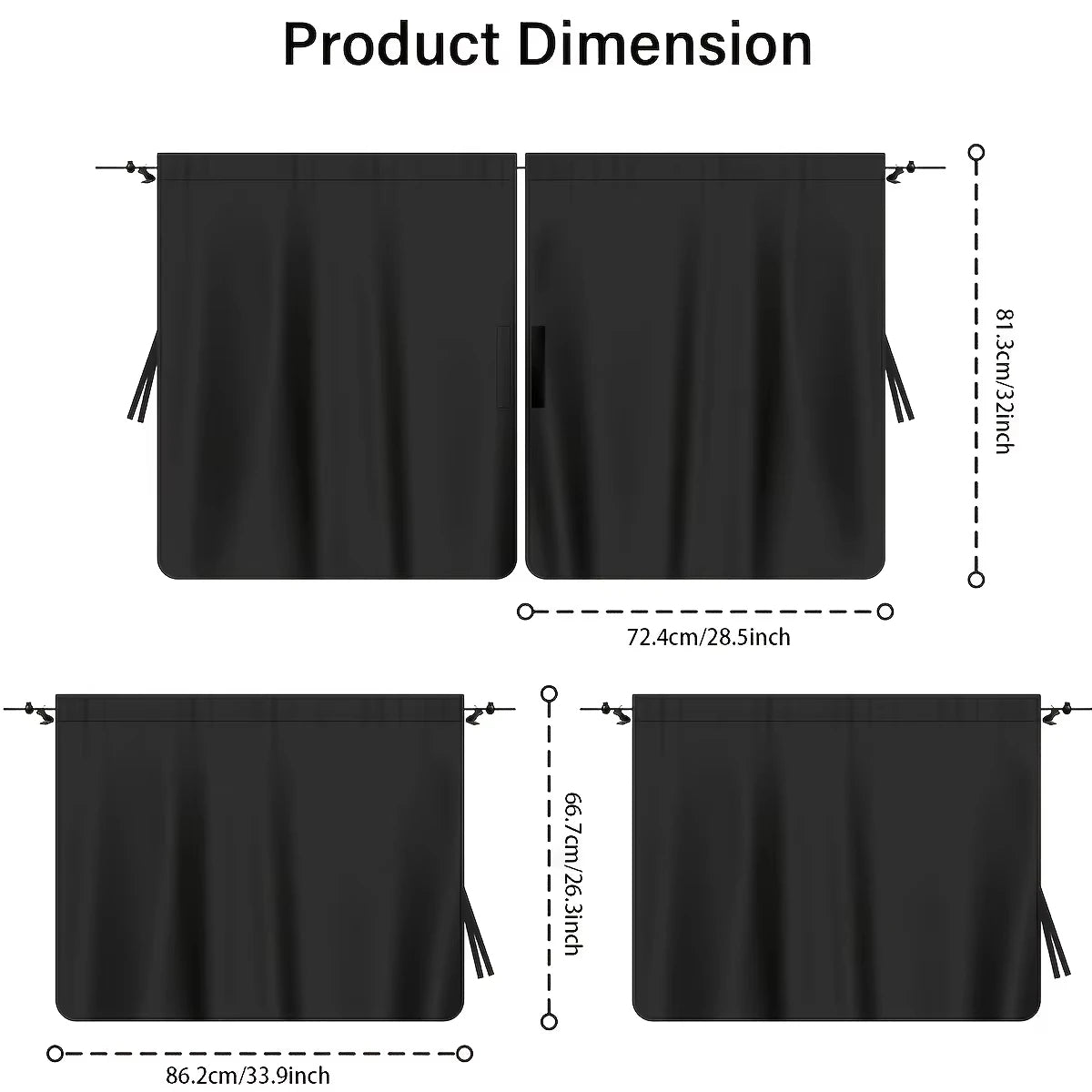 4-Piece Car Privacy Curtain Set | Window Shade for Travel & Camping