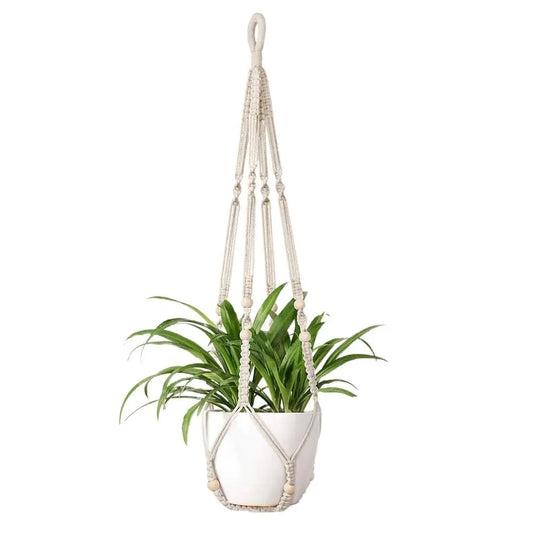 Boho Macrame Cotton Rope Plant Hanger – Handmade Tassel Basket Macrame Plant Hanger Oasis Select Style G