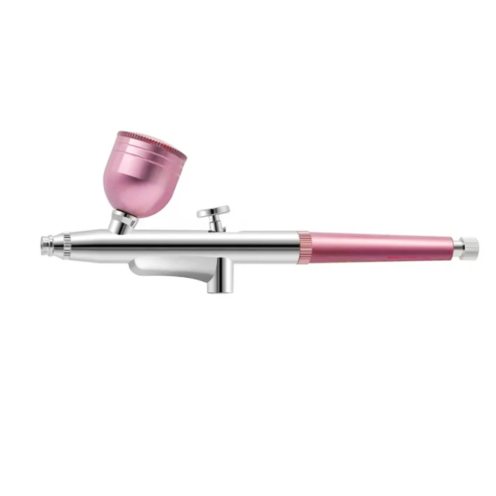 Portable Airbrush Head with 0.3mm Nozzle - Dual Action Spray Gun Adjustable Flow for Model Painting Nail Art Cake Decorating Peaceful Pleasures Health and Wellness Pink