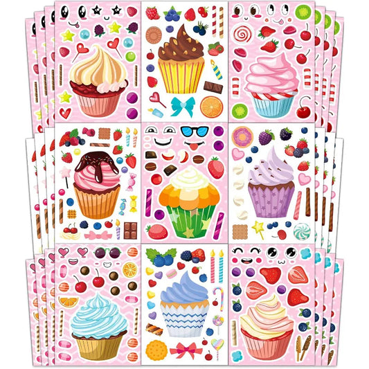 Creative Cupcake Make Face Stickers Sheets Kids Children Toddlers Peaceful Pleasures Health and Wellness