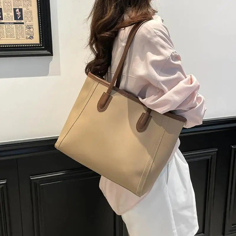 Large Capacity PU Leather Tote Bag – Women's Shoulder Bag