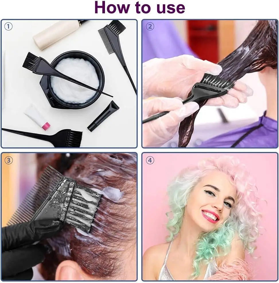 4-Piece Professional Hair Coloring Kit – Dye Brush & Tools Set Peaceful Pleasures Health and Wellness