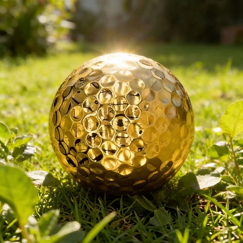 3Pcs Boxed Golf Ball Portable High Quality Double Layer Gold Plating Golf Ball Accessory Golden Peaceful Pleasures Health and Wellness
