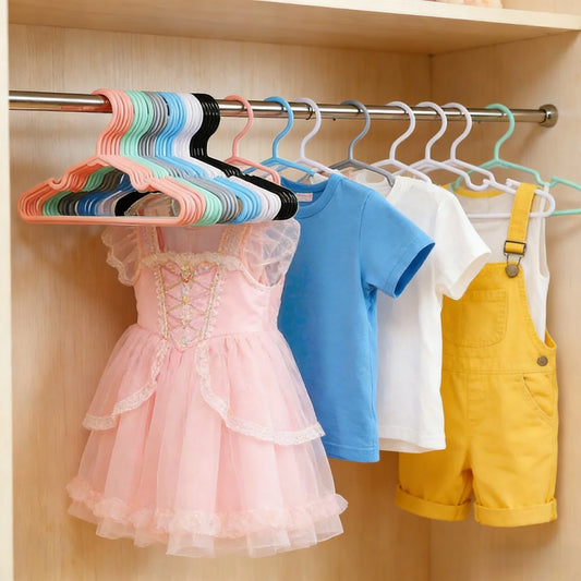Non-Slip Kids Plastic Hangers | Baby & Child Closet Organizer Kids Clothes Hangers Peaceful Pleasures Health and Wellness