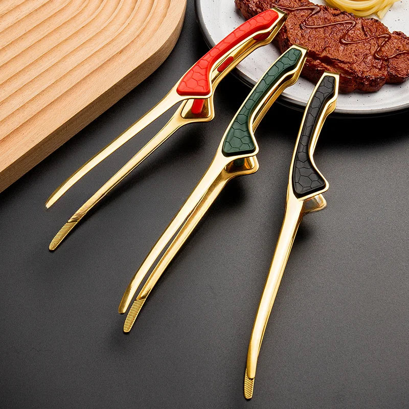 1pc Stainless Steel Kitchen Tongs, Serving Tongs for Cooking, Metal Food Tongs with Non-Slip Comfort Grip, Non-Stick Cooking Ton Peaceful Pleasures Health and Wellness