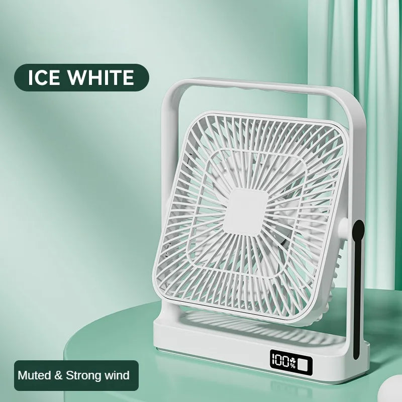 M09 Rechargeable Desktop & Wall Fan | 3600mAh USB Battery