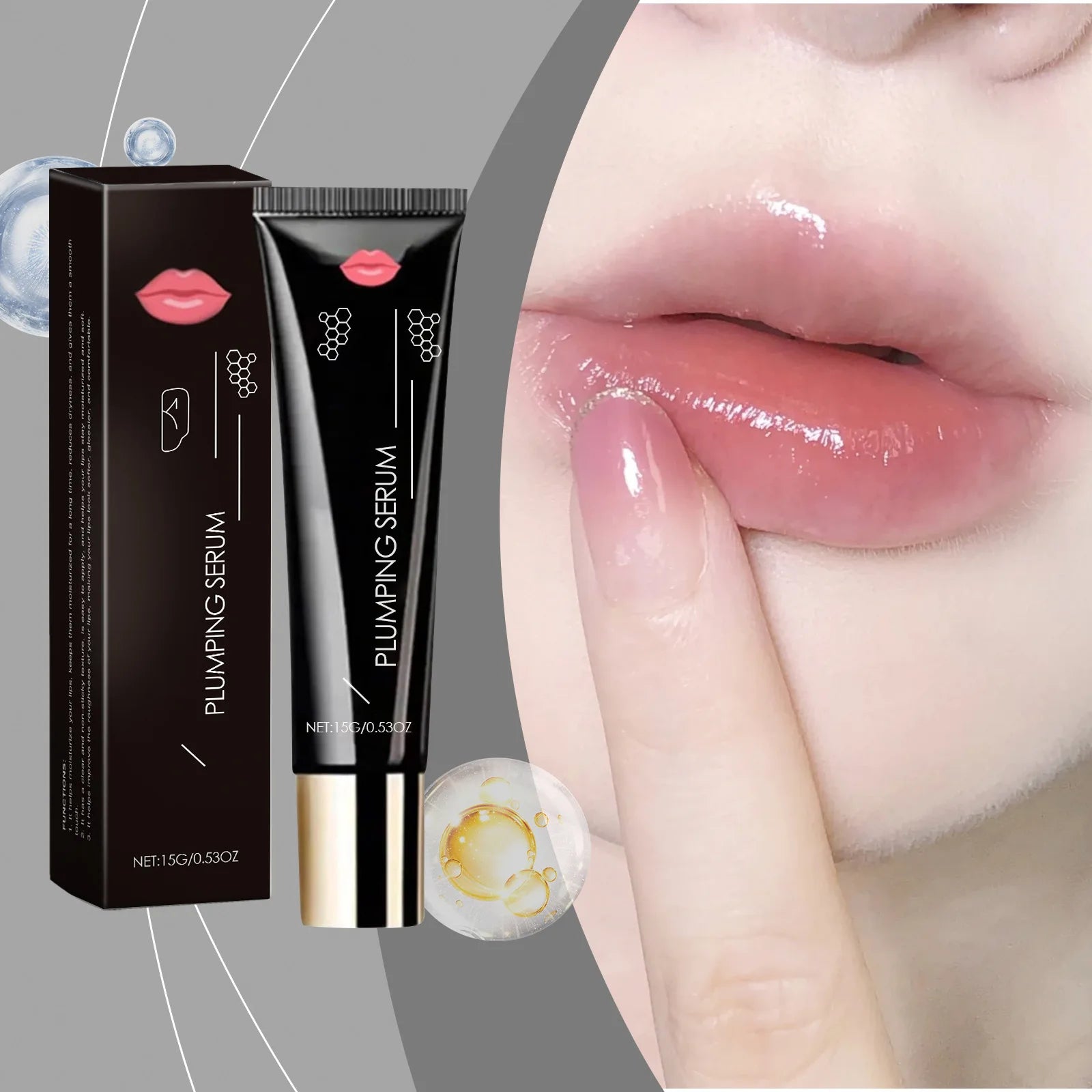 15g Plumping Lip Serum Volumising Increase Lip Elasticity Gloss Reduce Fine Lines Moisturizing Nourishing Sexy Lip Care Product Peaceful Pleasures Health and Wellness