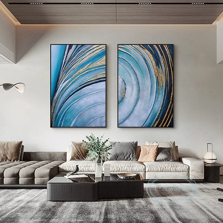 Hand-Painted Abstract Oil Painting Canvas Wall Art | Modern Decor Canvas Oil Painting Peaceful Pleasures Health and Wellness