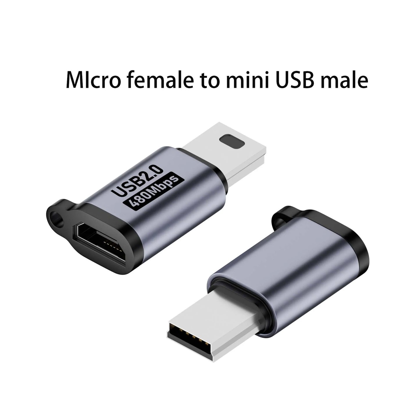 Micro USB to Type-C & Mini USB Female Plug Adapter