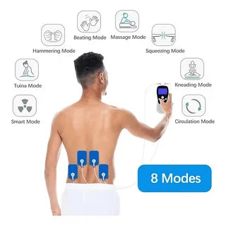 8 Modes TENS Muscle Stimulator Massager with 4 Pads, 2 Channels, White Geenary for Muscle Relaxation and Post-Exercise or Fitnes Peaceful Pleasures Health and Wellness Default Title