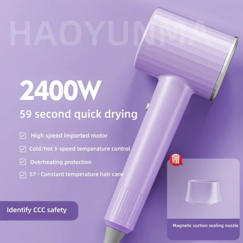 2025 High-Speed Hair Dryer, High-Power Quick Drying Hair Salon, Professional Household Blue Light Negative Ion Hair Dryer Peaceful Pleasures Health and Wellness (A) Purple US