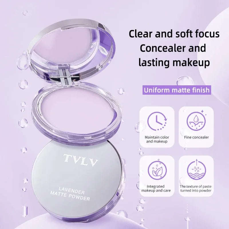 Waterproof Violet Cream powder Natural Stick Facial Long term Oil Control Easy Apply Powder Full Coverage Makeup Powder Cosmetic Peaceful Pleasures Health and Wellness