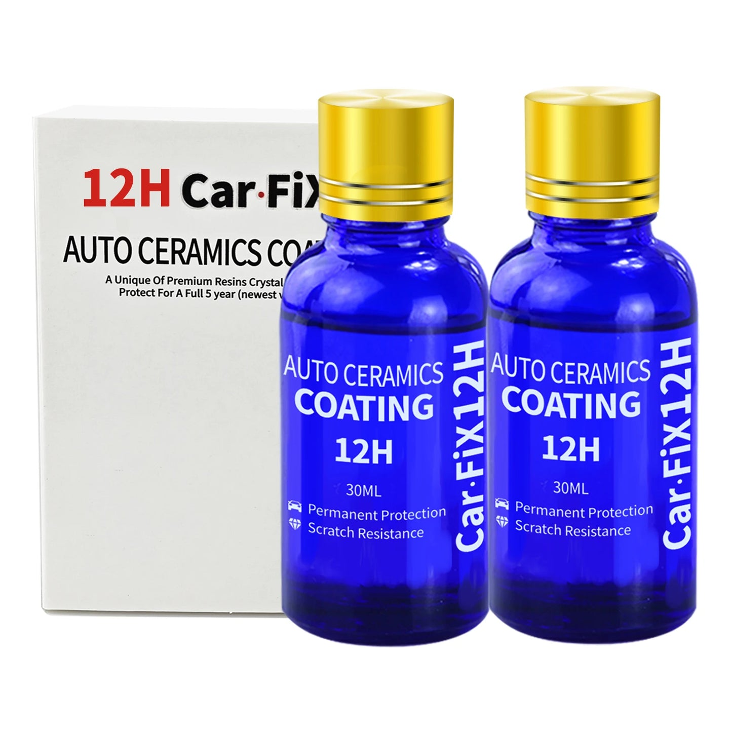 2Pcs 12H Car Coating Polishing Wax Anti-Scratch Paint Protection 5-year Guarantee Glossy Prolonging Paintworks Ceramic Glass Peaceful Pleasures Health and Wellness