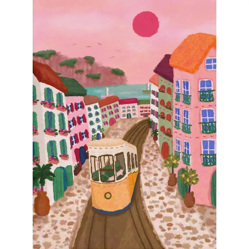 Watercolor Travel City Landscape Paris New York Classical Bookstore Illustration Poster Canvas Painting Wall Pictures Home Decor Peaceful Pleasures Health and Wellness 7 40x60cm Unframed