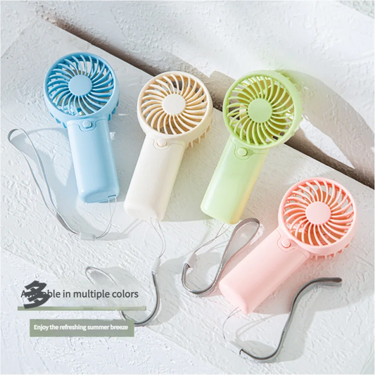 Portable Mini Handheld Fan – AA Battery, Lanyard, Travel Fan