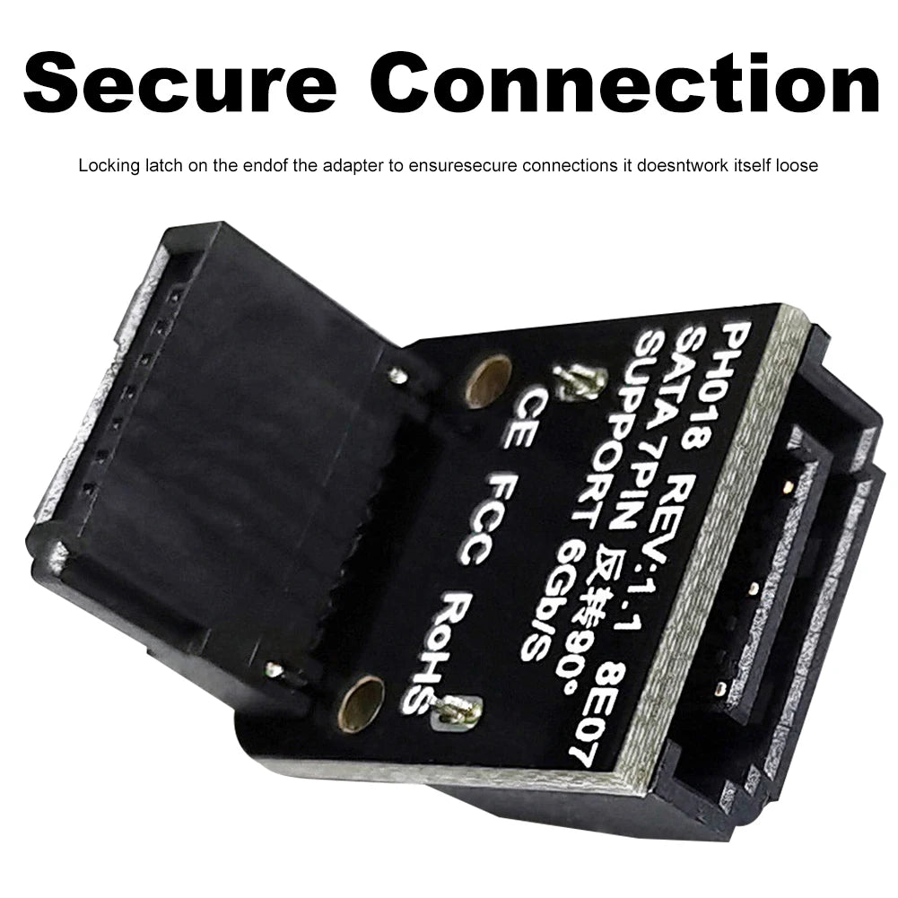 SATA 7Pin Female To Male Adapter 90 Degree Angle Elbow Adapter 6Gbps 90 Degree Angled Adapter Up /Down for Desktop Motherboard Peaceful Pleasures Health and Wellness