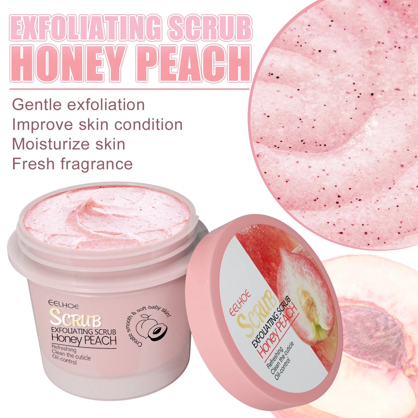 Honey Peach Body Scrub – Exfoliating & Moisturizing Cream
