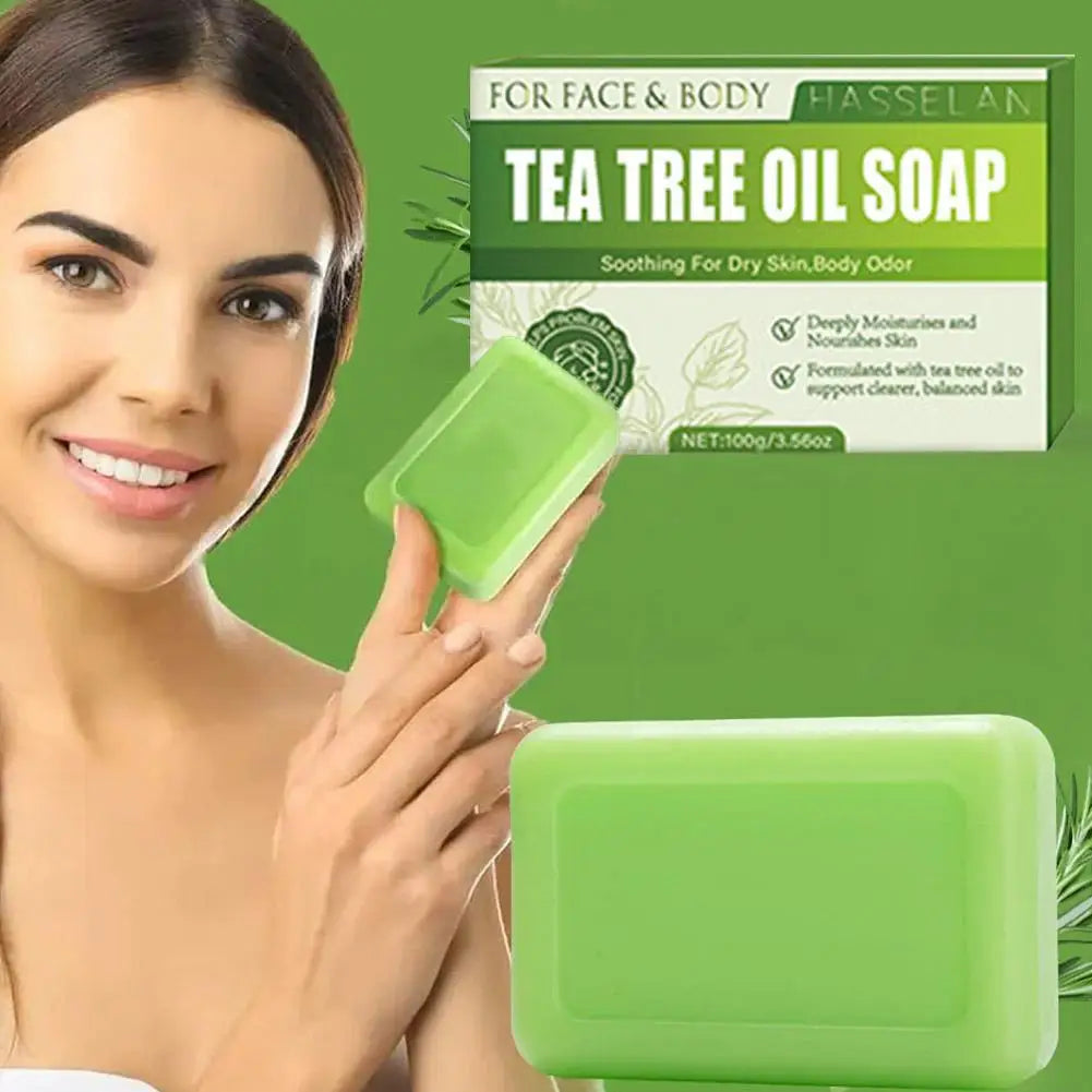 Tea Tree Soap for Face & Body Acne, 100g Tea Tree Oil Soap Bar for Face & Body Natural Skin Cleanser for Oily, Dry & Itchy Skin Peaceful Pleasures Health and Wellness
