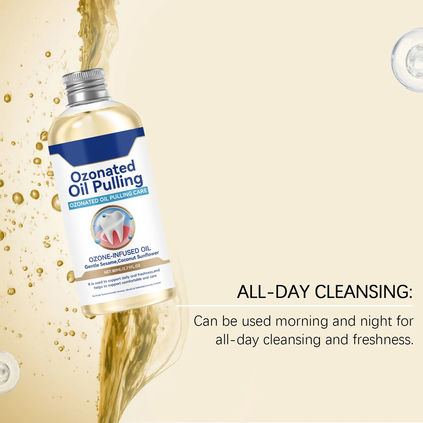 Mint Mouthwash Deep Oral Clean Instantly Fresh Breath Reduce Gum Trouble Remove Bad Smell Lasting Cool Taste Refresh Mouthwash Peaceful Pleasures Health and Wellness