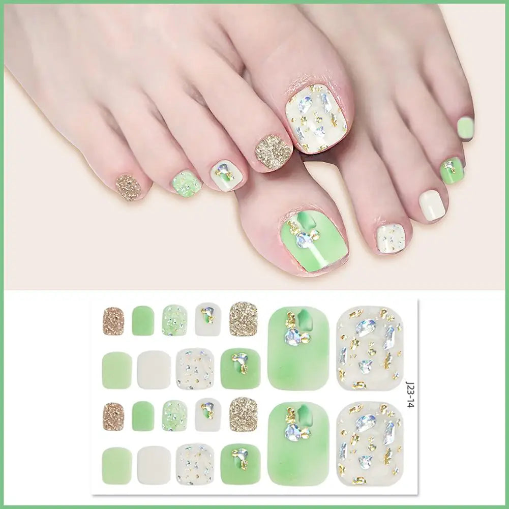 Glitter Toe Nail Stickers – 22 Count, DIY Nail Wraps Nail Care Peaceful Pleasures Health and Wellness 13