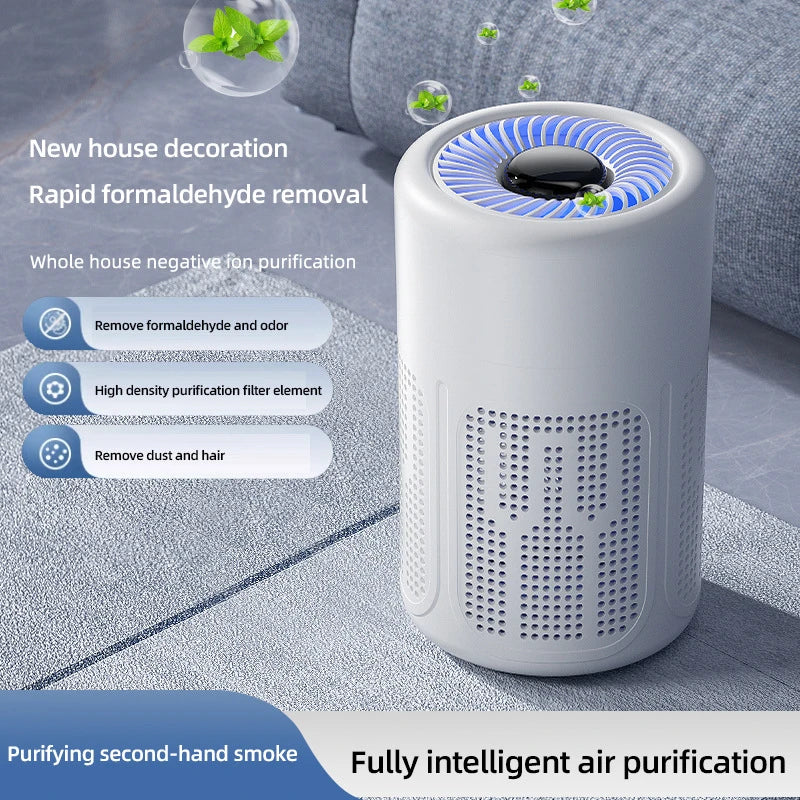 Mini Desktop Air Purifier HEPA Filter With Negative Ion Technology Eliminates Formaldehyde Odors Smoke And Dust Particles Peaceful Pleasures Health and Wellness