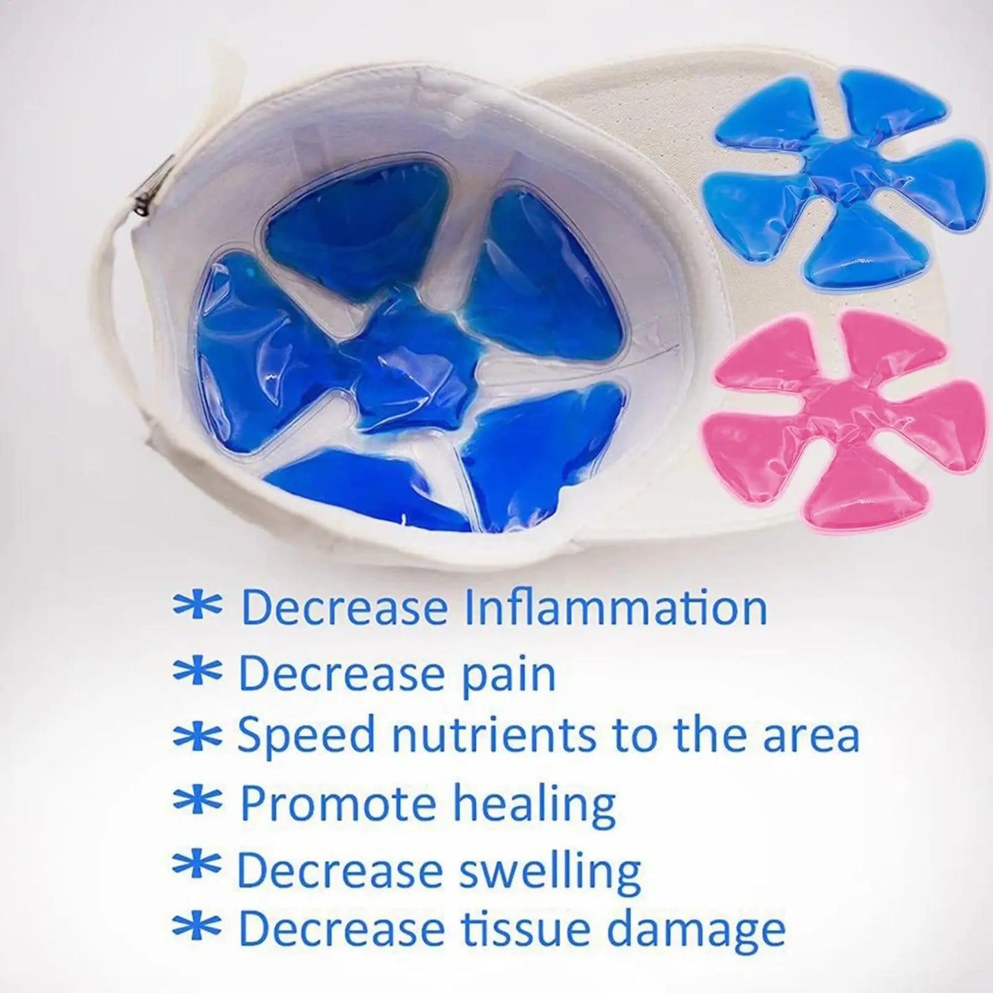 Blue PVC Gel Ice Pack Adjustable Cooling Pad Helmet Cooling Pad Portable Outdoor Accessory for Outdoor Sports Cycling Running Peaceful Pleasures Health and Wellness