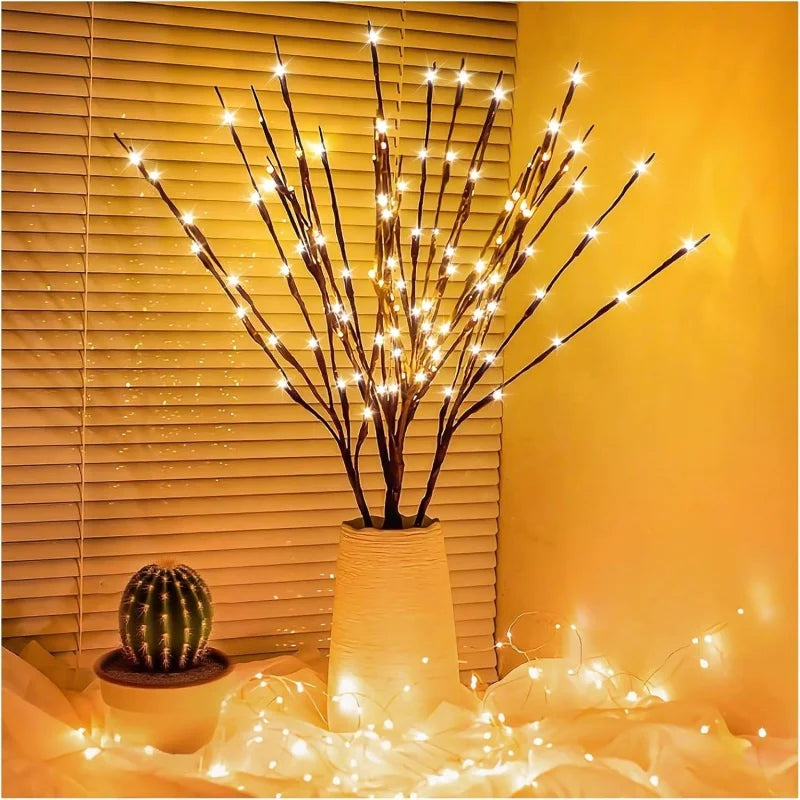 LED Bendable Twig Branch Lights Battery Operated – Holiday Decor Decorative Branch Lights Peaceful Pleasures Health and Wellness