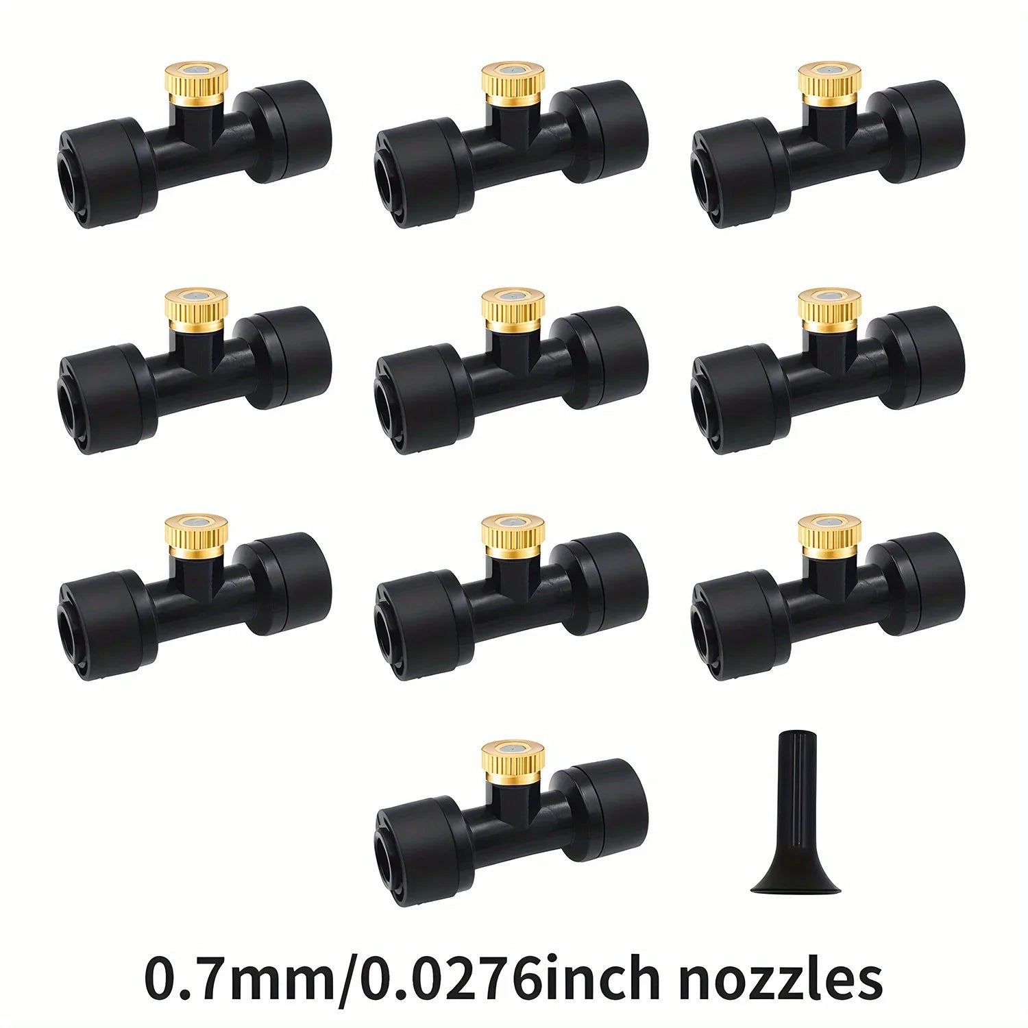 10Pcs lot Misting Fog Nozzles with Quick Access Tee Connector Garden Landscaping Irrigation Sprayers Peaceful Pleasures Health and Wellness green