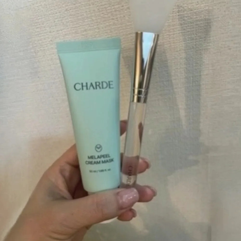 50ml CHARDE Melapeel Cream Mask With Brush Niacinamide Collagen Peeloff Cream Mask For Dark Spot Improve Skin Melanin Brand Mask Peaceful Pleasures Health and Wellness