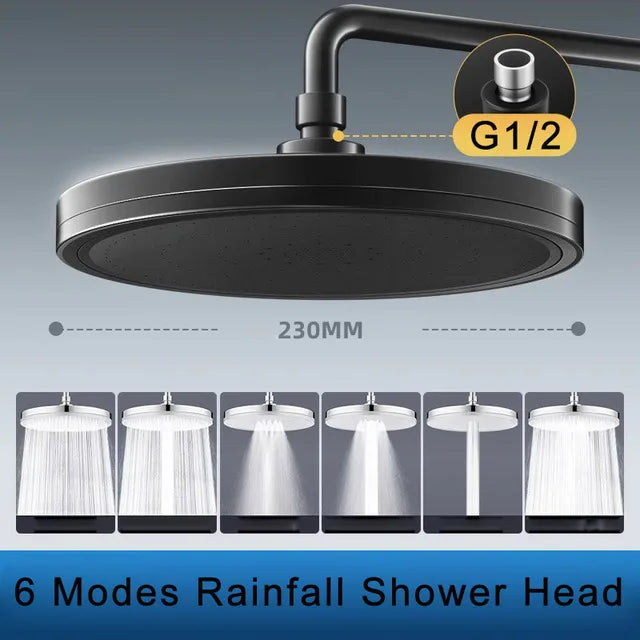 6-Mode High Pressure Rainfall Shower Head with Filter – Chrome