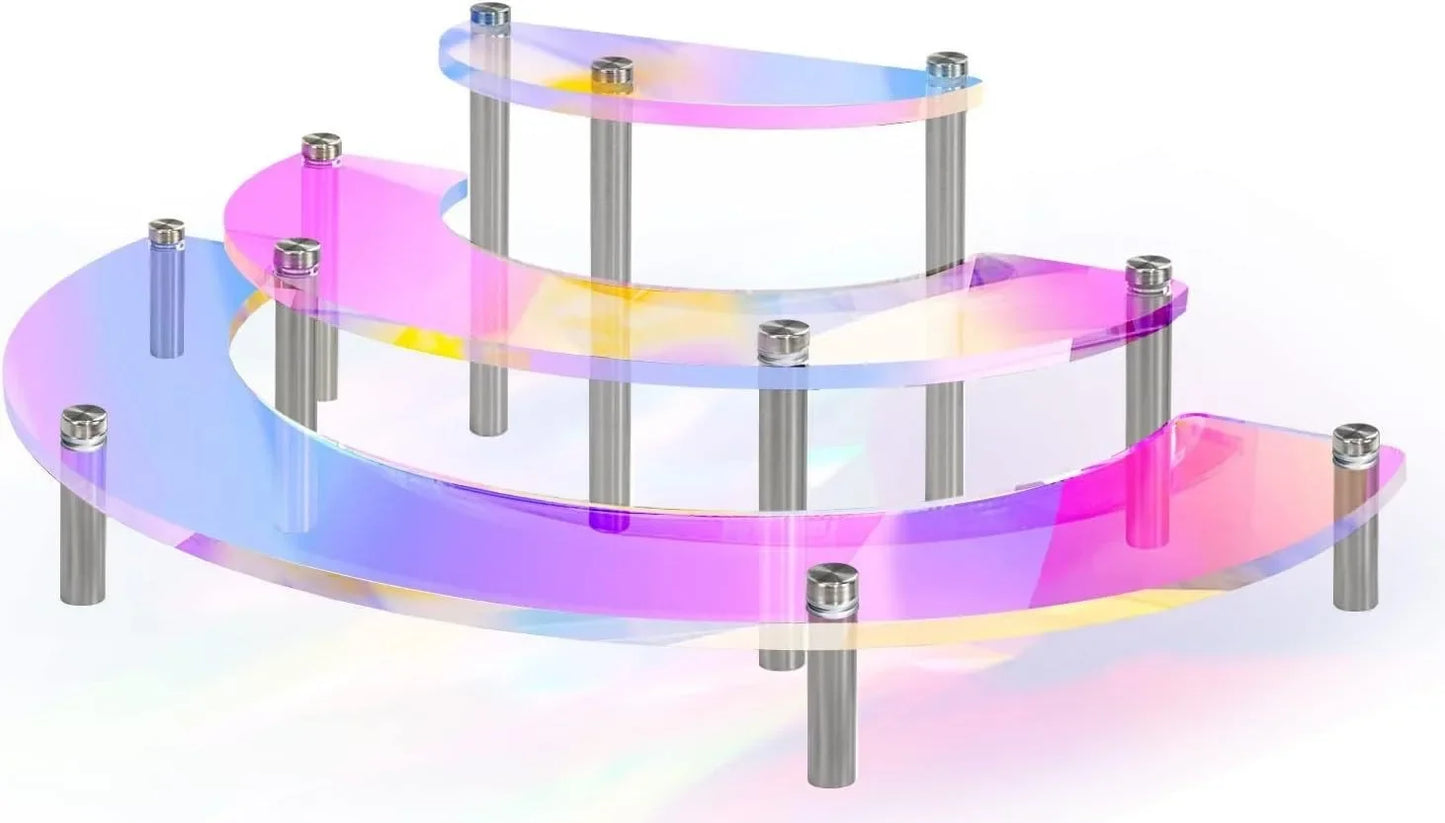Iridescent Acrylic Display Riser Stand 1–5 Tier Shelf Organizer