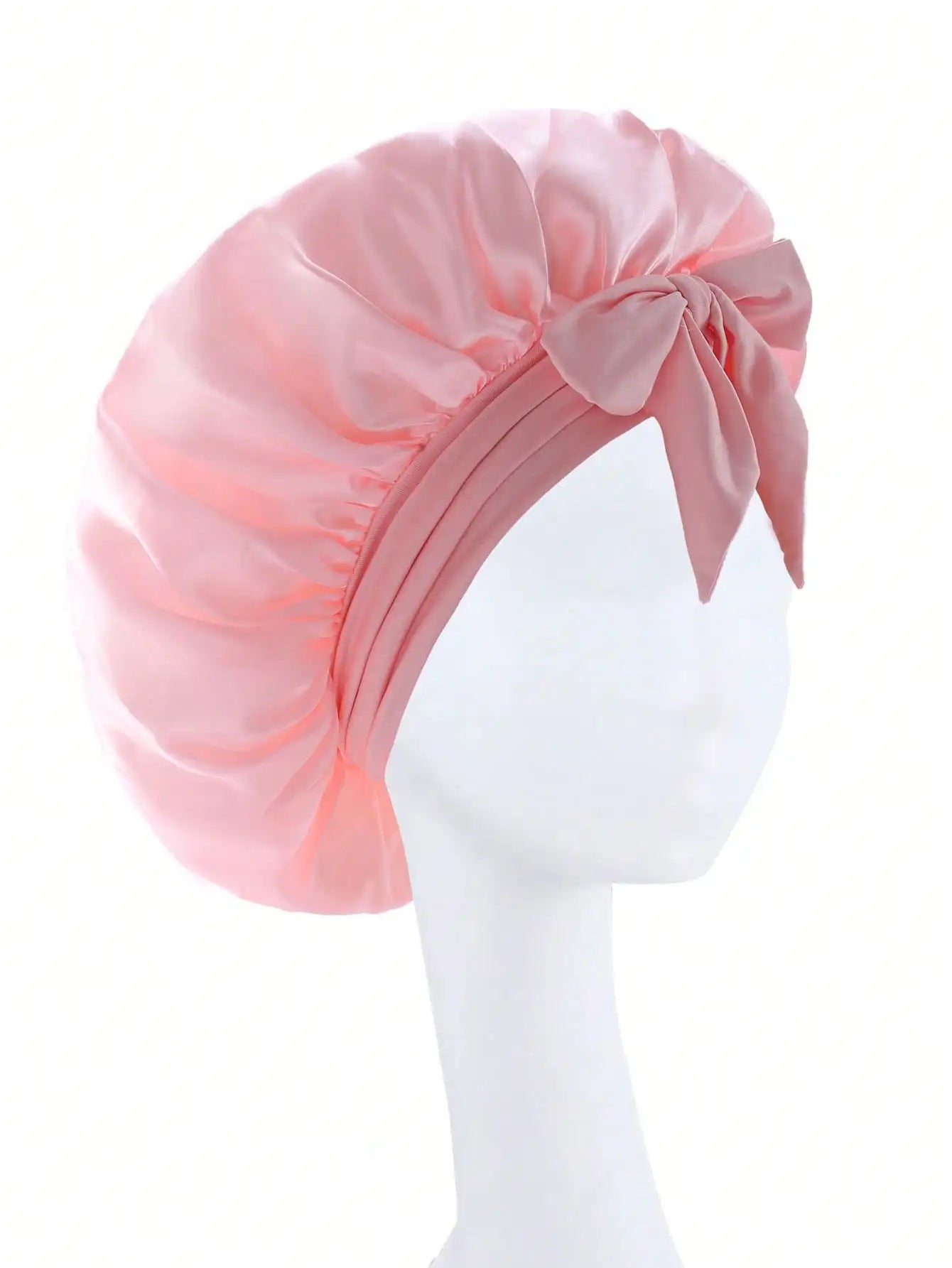 Adjustable Satin Sleep Bonnet with Tie Band – Women & Men