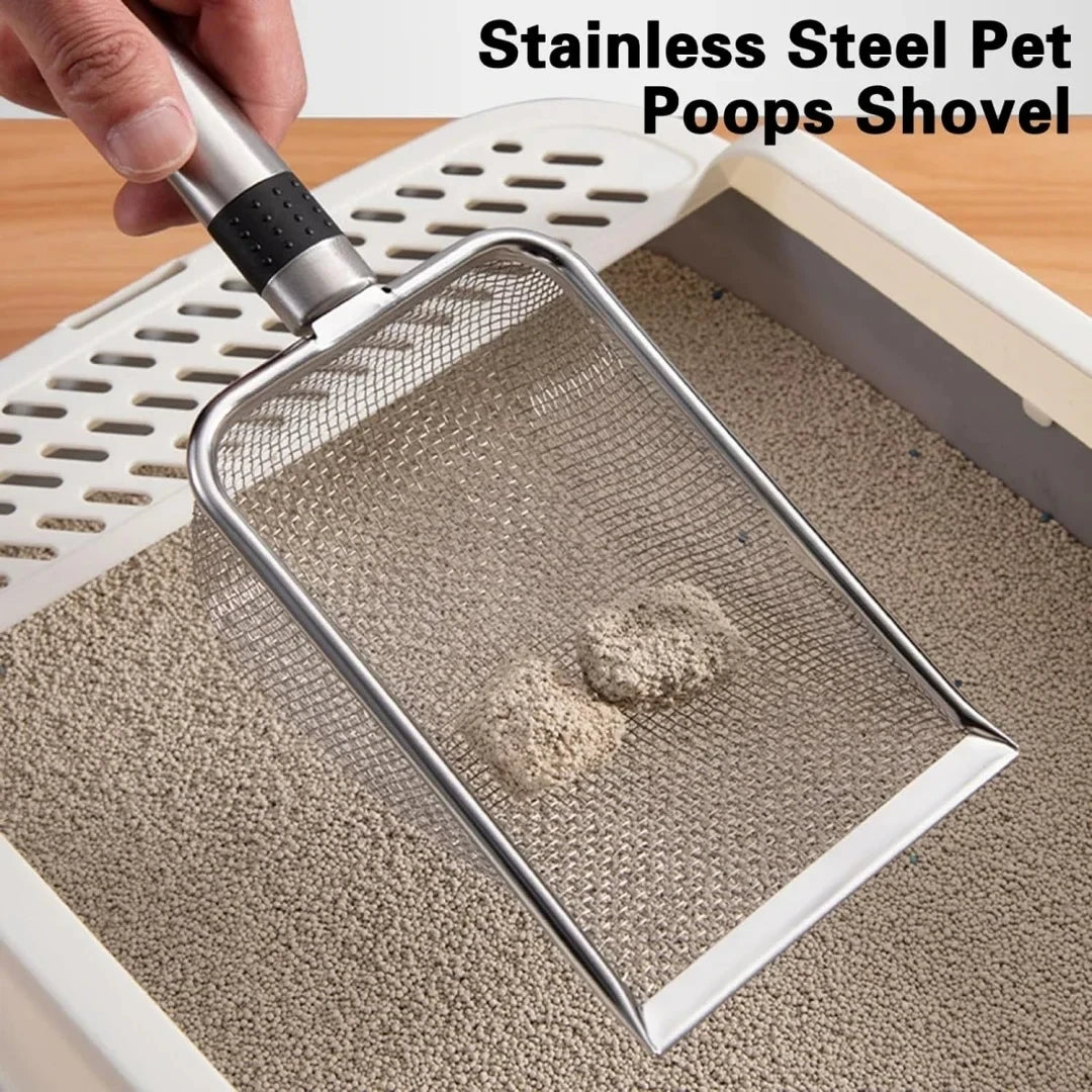 Stainless Steel Cat Litter Scoop – Durable, Easy Clean, Ergonomic Handle, Rust-Resistant, Ideal for Quick Waste Removal Peaceful Pleasures Health and Wellness