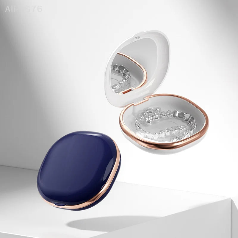 Magnetic Dental Retainer Case with Mirror | Travel Aligner Box