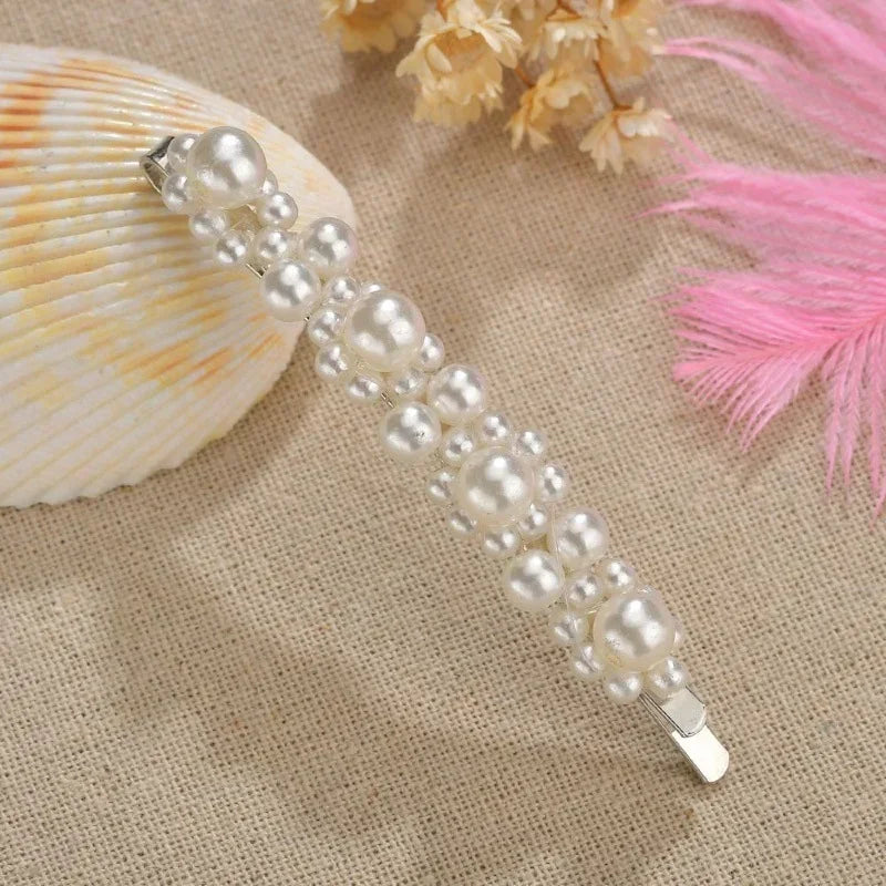 10pcs Pearl Flower Hair Clips Barrettes Set for Women & Girls
