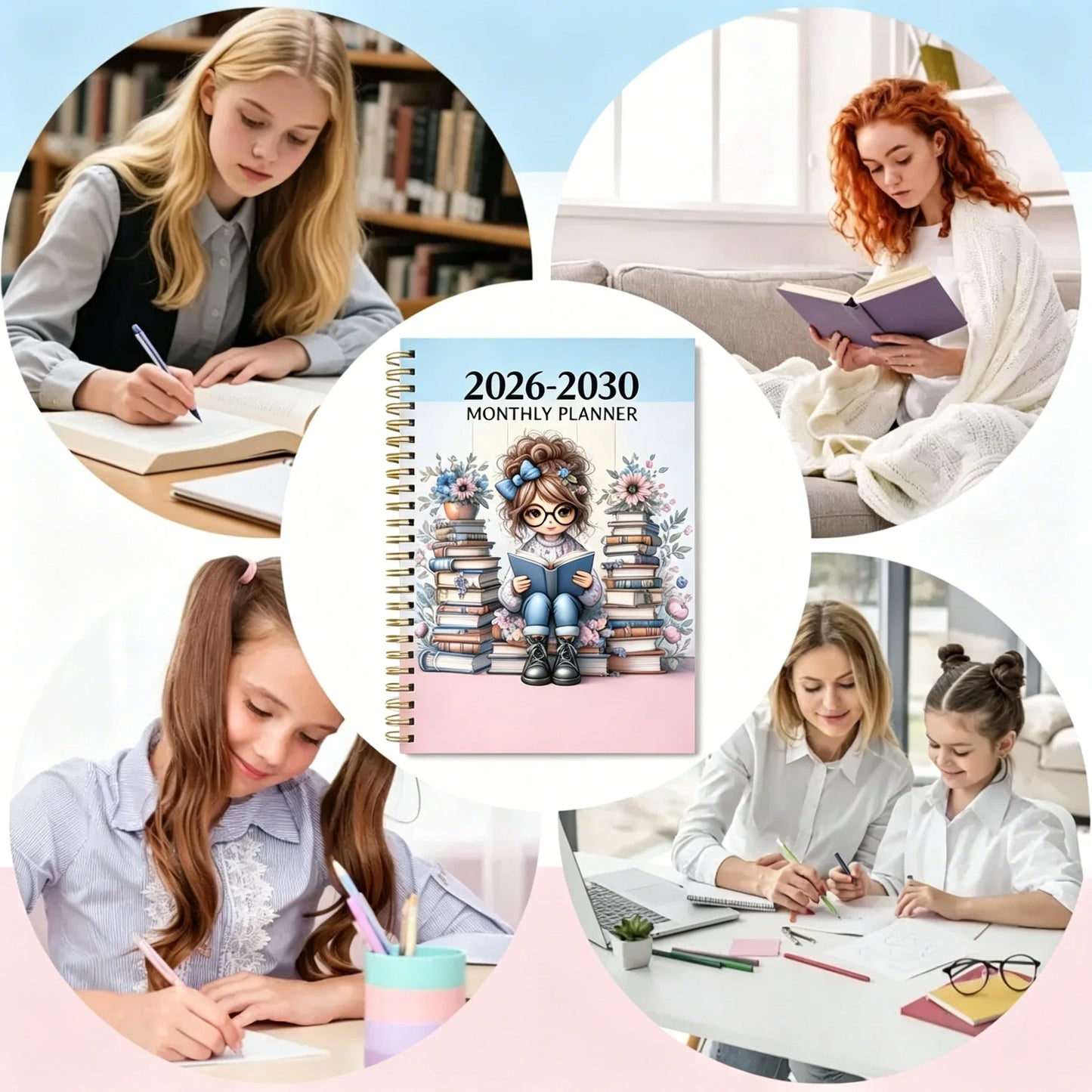 2026-2030 Monthly Planner 5-Year Academic Diary Spiral Bound Book