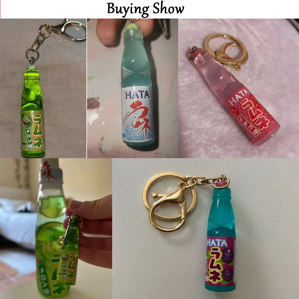 Miniature Japanese Ramune Soda Keychain – Kawaii Resin Charm