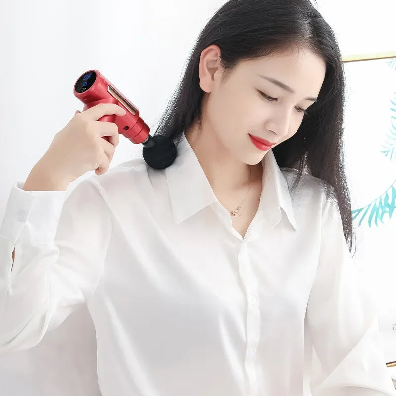 Portable Mini Fascia Gun Electric Handheld Massager for Home Sport Muscle Relax Soothing Vibration Massage Gun for Women Peaceful Pleasures Health and Wellness