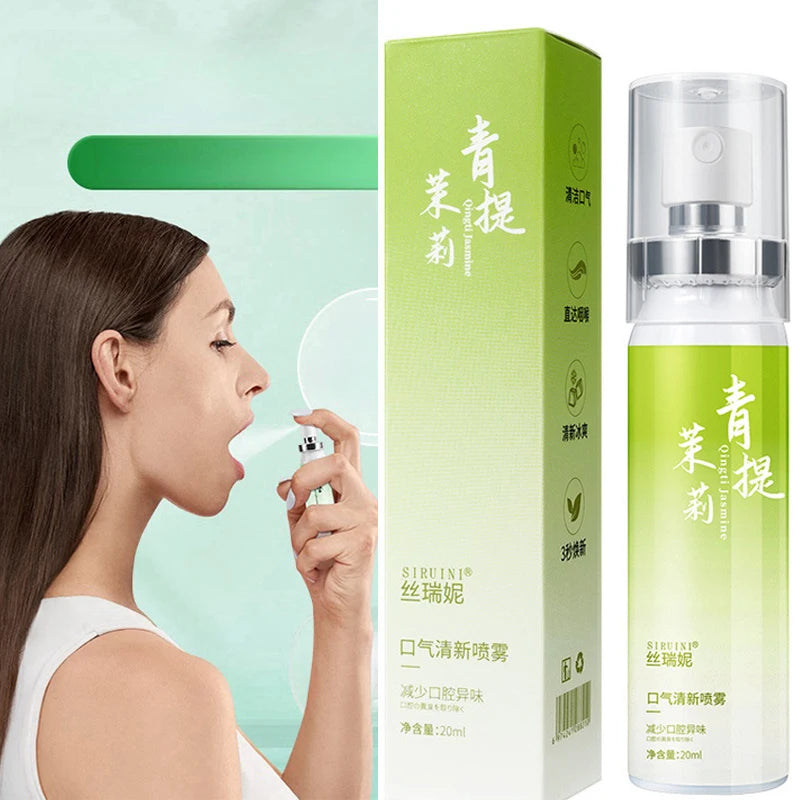 2pcs 20mlGreen Jasmine Flavor Oral Spray, Fresh Breath Spray, Floral and Fruity Scented Oral Spray Peaceful Pleasures Health and Wellness