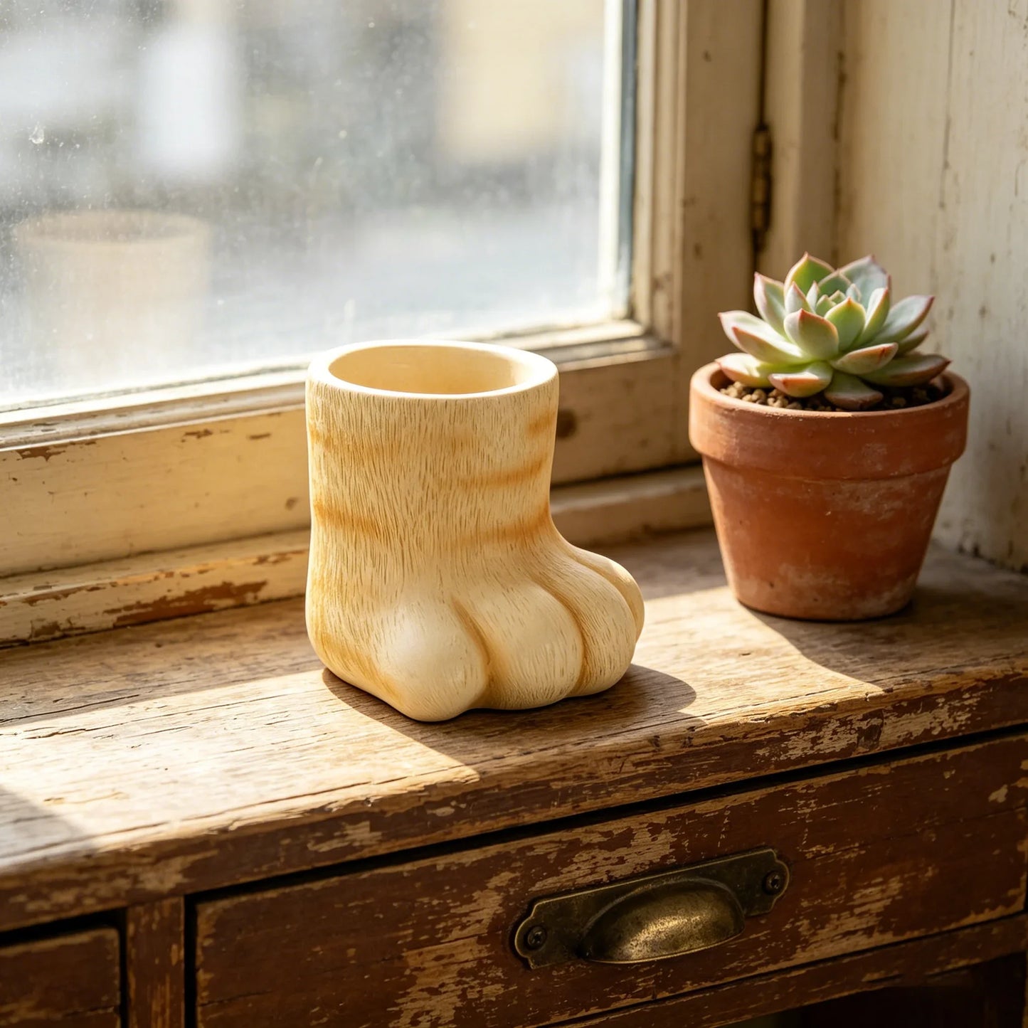 3D Cat Paw Resin Planter | Succulent Pot & Desk Organizer